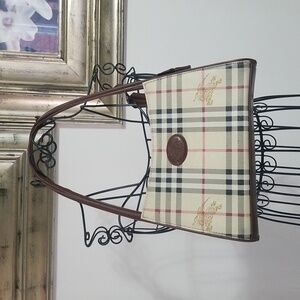 Y2K Burberry's London (Blue Label) Nova Check Coated Canvas Shoulder Bag.